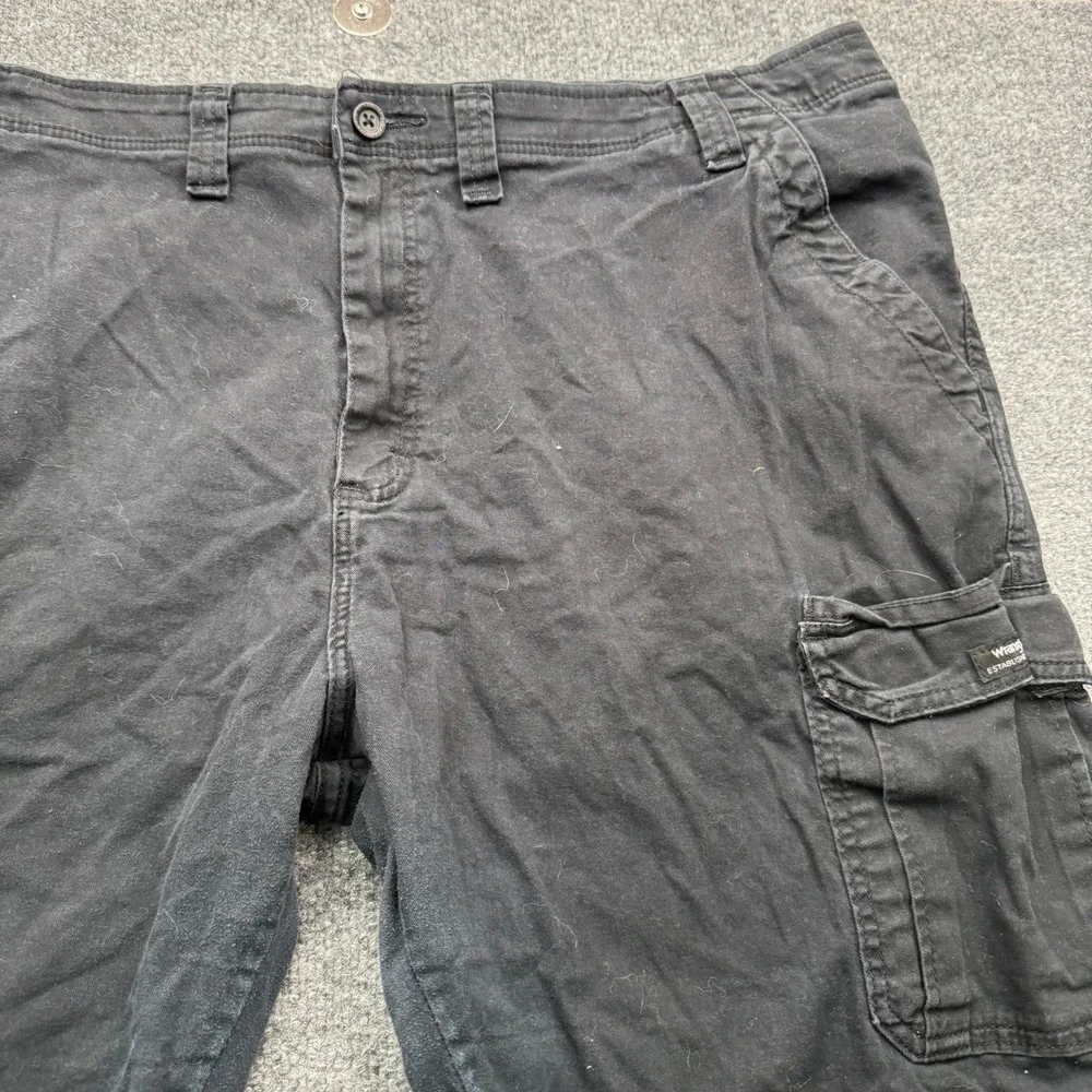 Wrangler Relaxed Fit Cargo Pants Mens 44x32 Black‎ Stretch Workwear Casual
